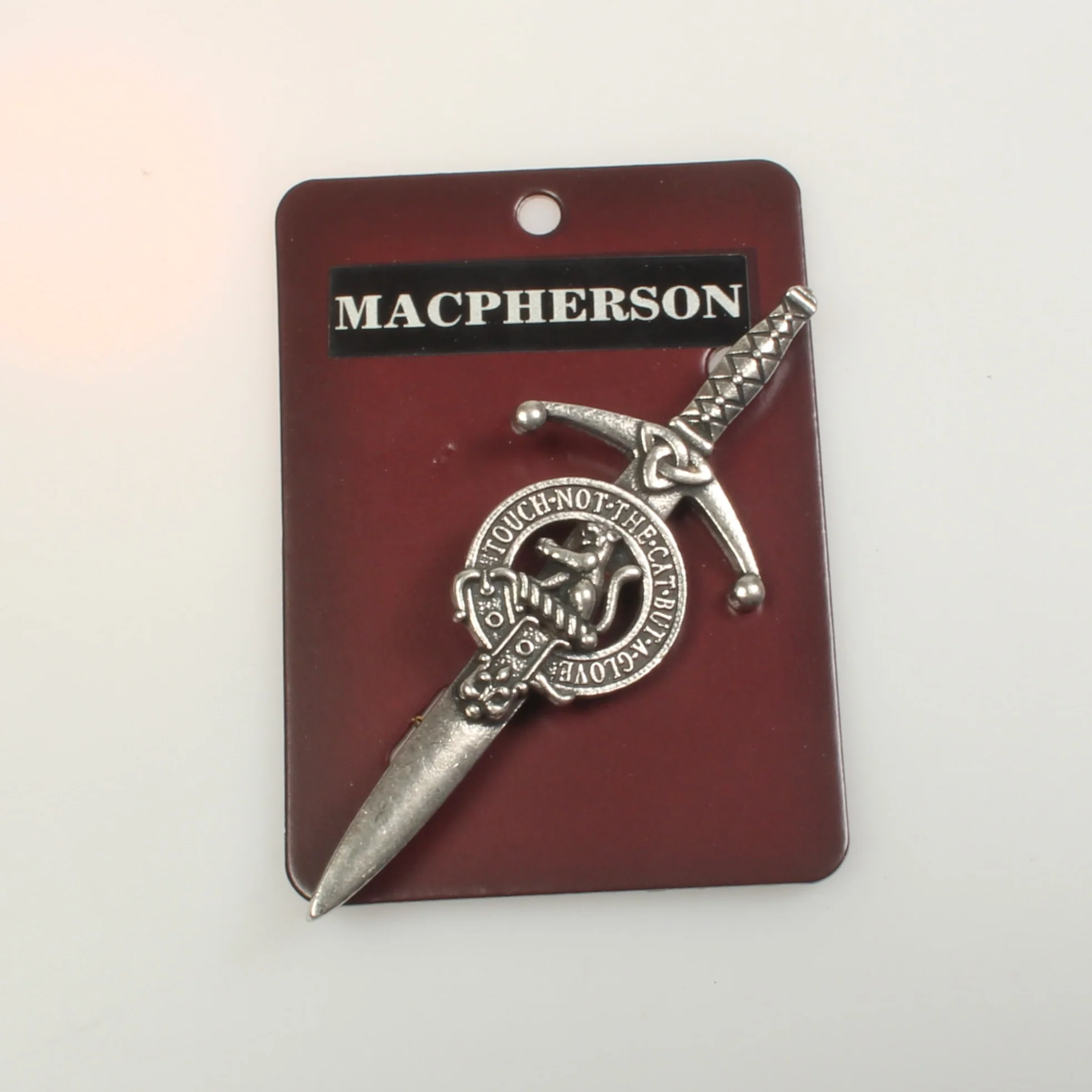 Clan Crest Pewter Kilt Pin with MacPherson Crest - Image 2