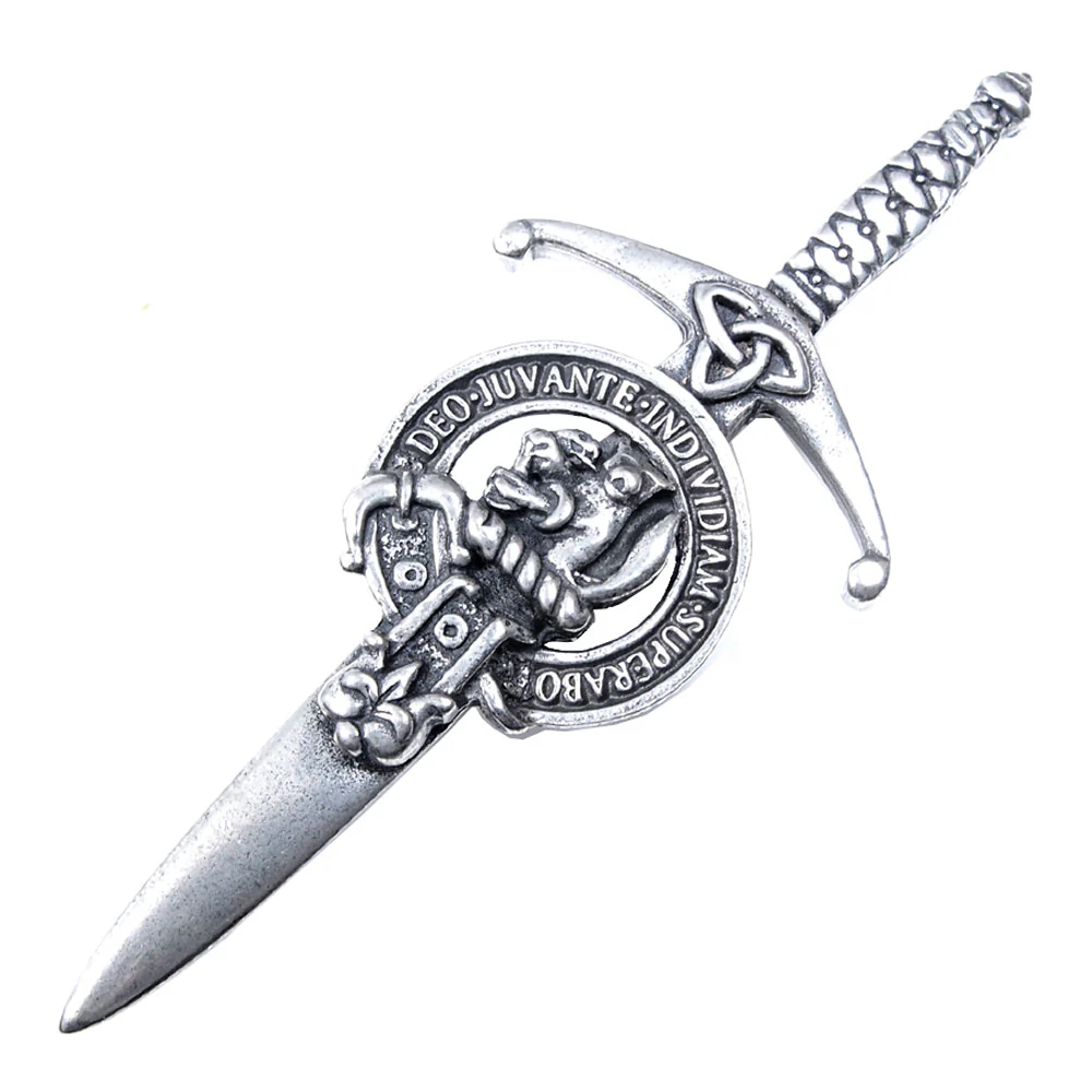 Clan Crest Pewter Kilt Pin with MacThomas Crest