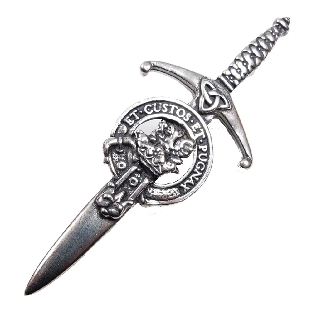 Clan Crest Pewter Kilt Pin with Marjoribanks Crest
