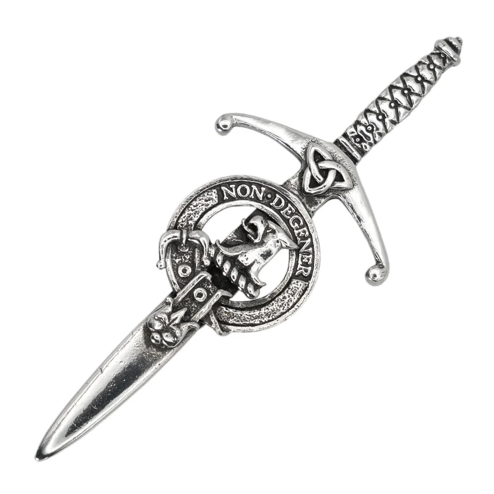 Clan Crest Pewter Kilt Pin with Wedderburn Crest