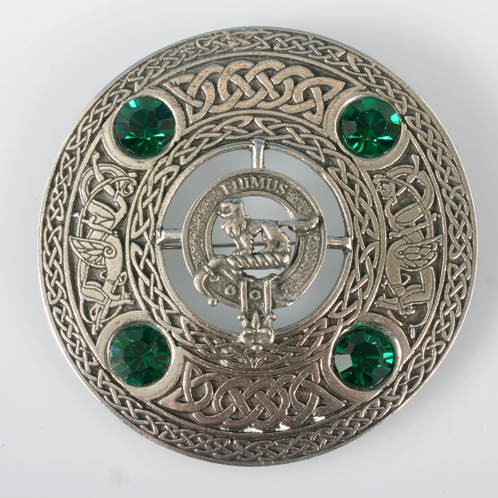 Bruce Clan Crest Pewter Plaid Brooch