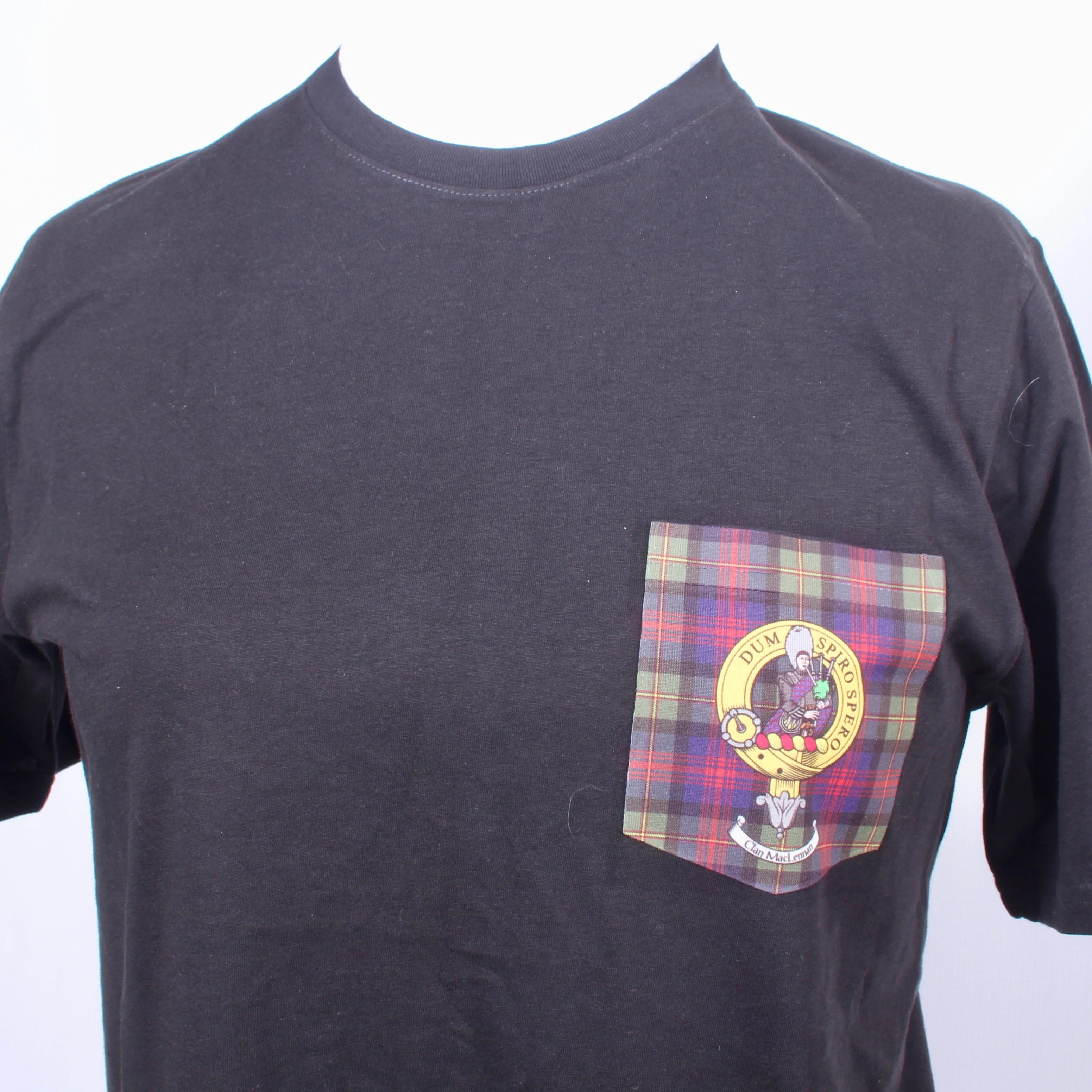 Clan Crest & Tartan Pocket T Shirt - Image 3