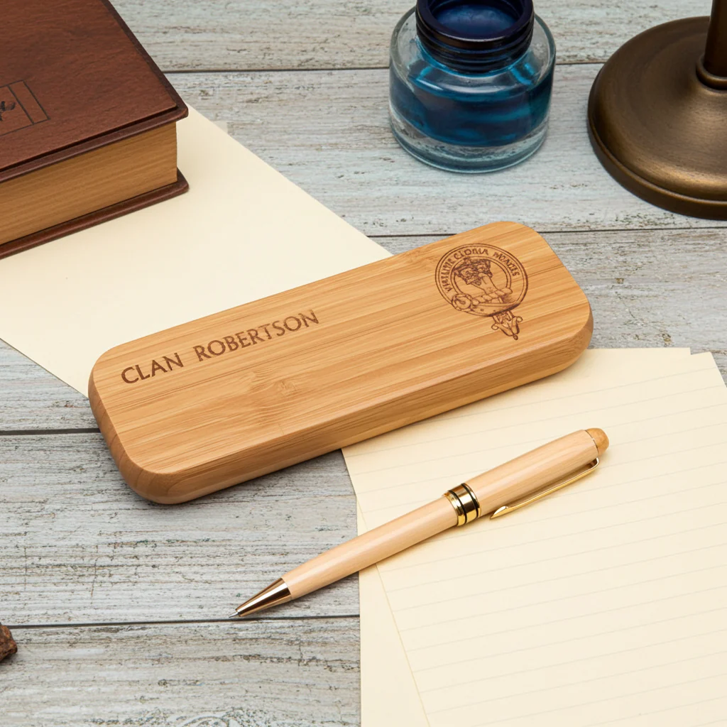 Clan Crest Wooden Pen Case With Matching Pen - Image 4