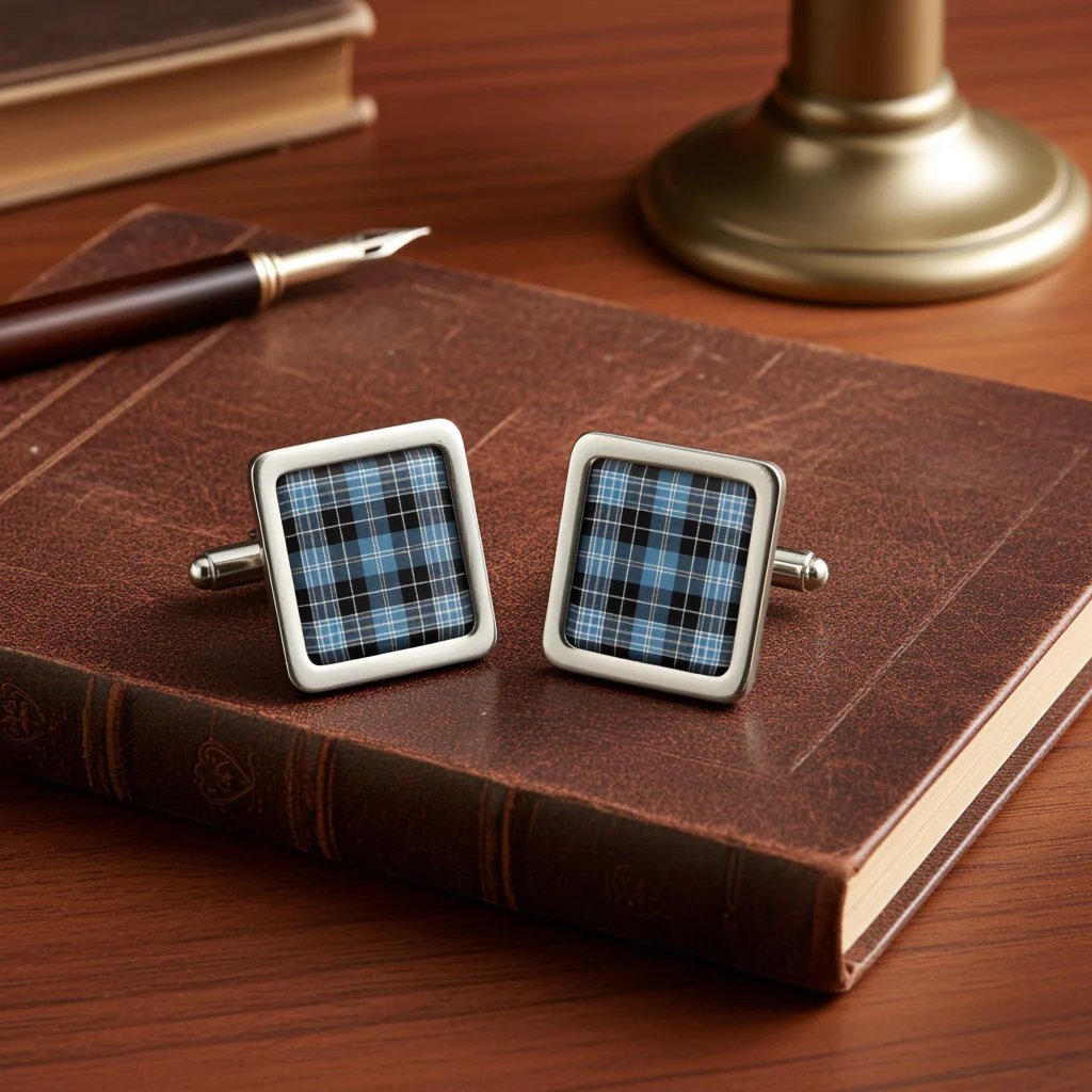 Clark Tartan Cufflinks - Choose Your Shape. - Image 4