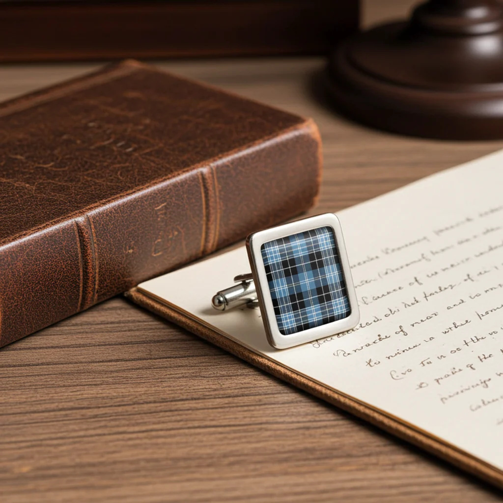 Clark Tartan Cufflinks - Choose Your Shape. - Image 5