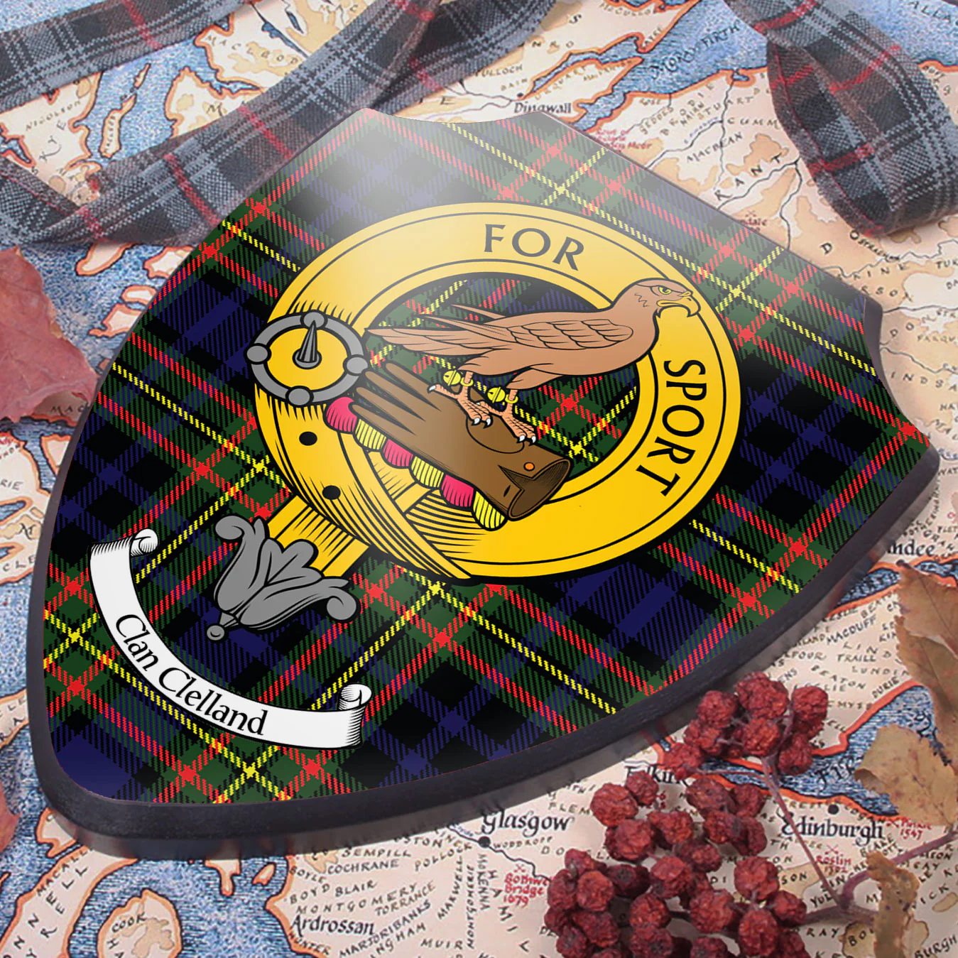 Clelland Clan Crest Printed Wall Plaque - Custom Made