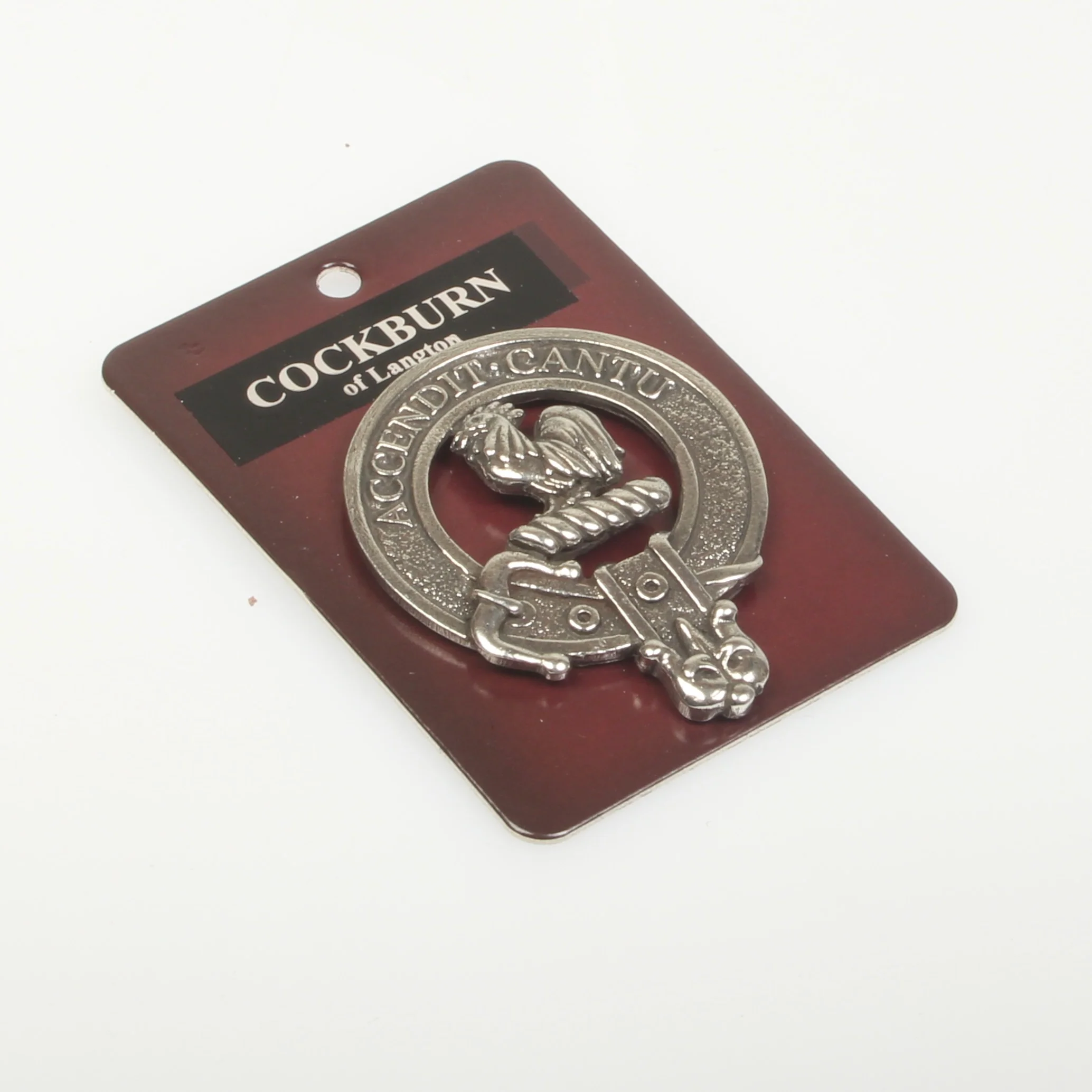 Cockburn Clan Crest Badge in Pewter