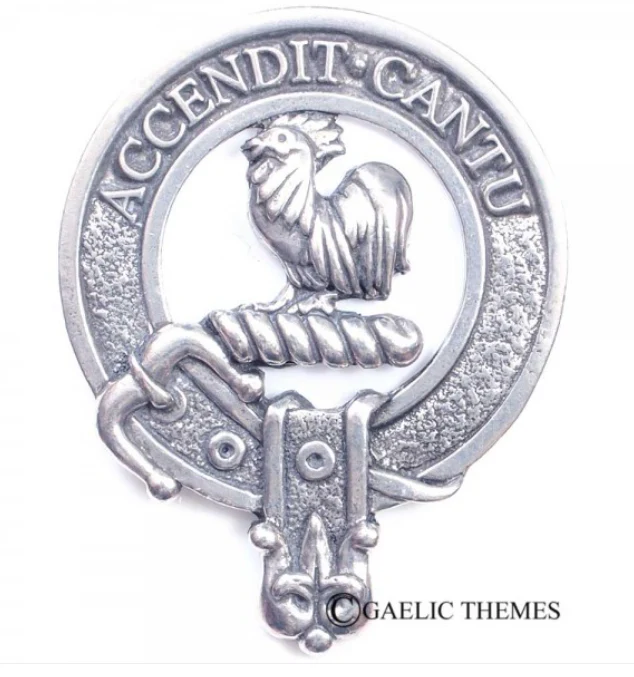 Cockburn Clan Crest Badge in Pewter - Image 2