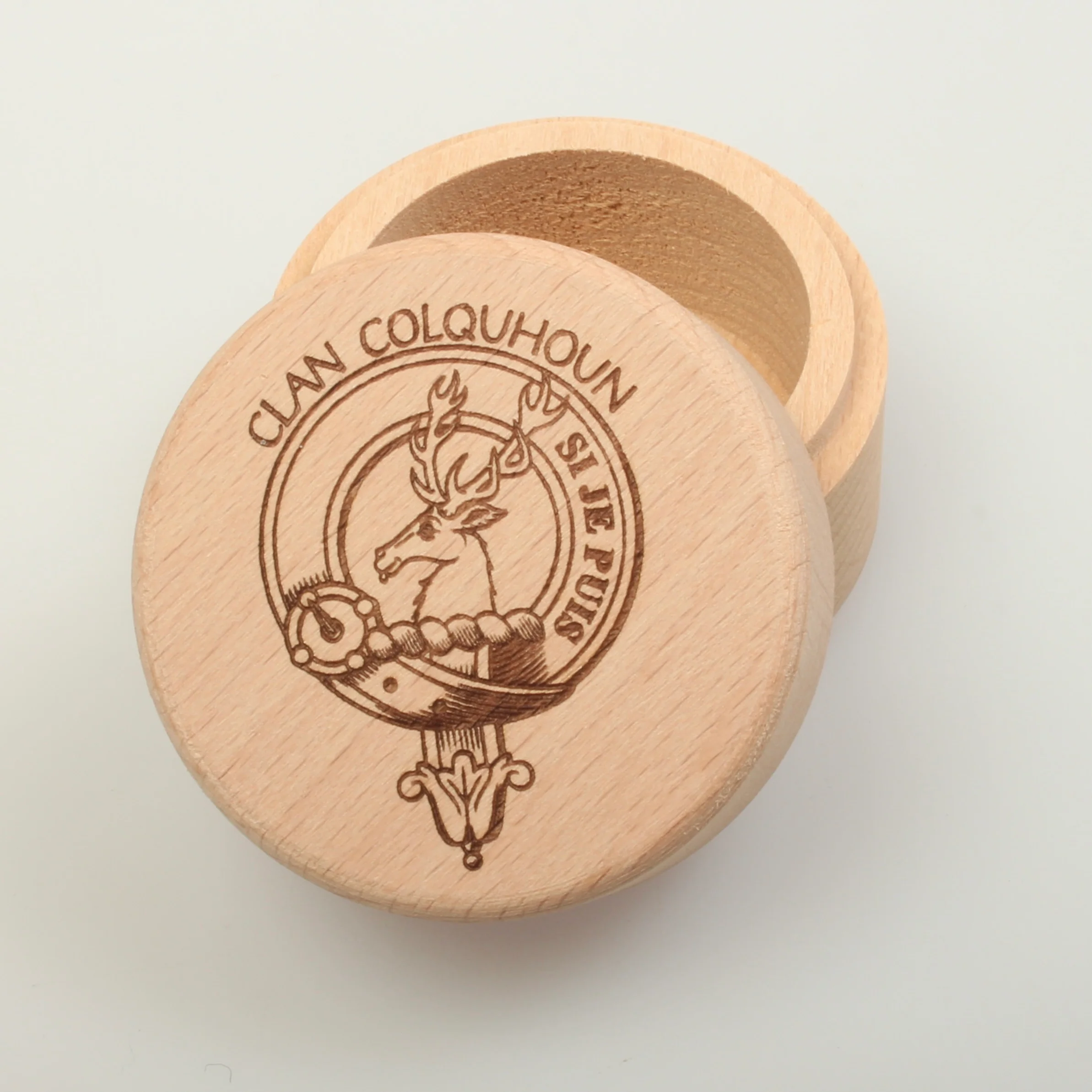 Colquhoun Clan Crest Wooden Ring Box - Image 2
