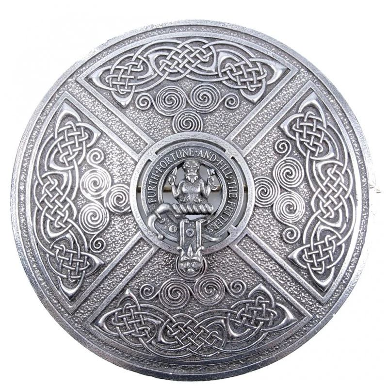 Scottish Clan Crest Saltire Plaid Brooch - Image 2