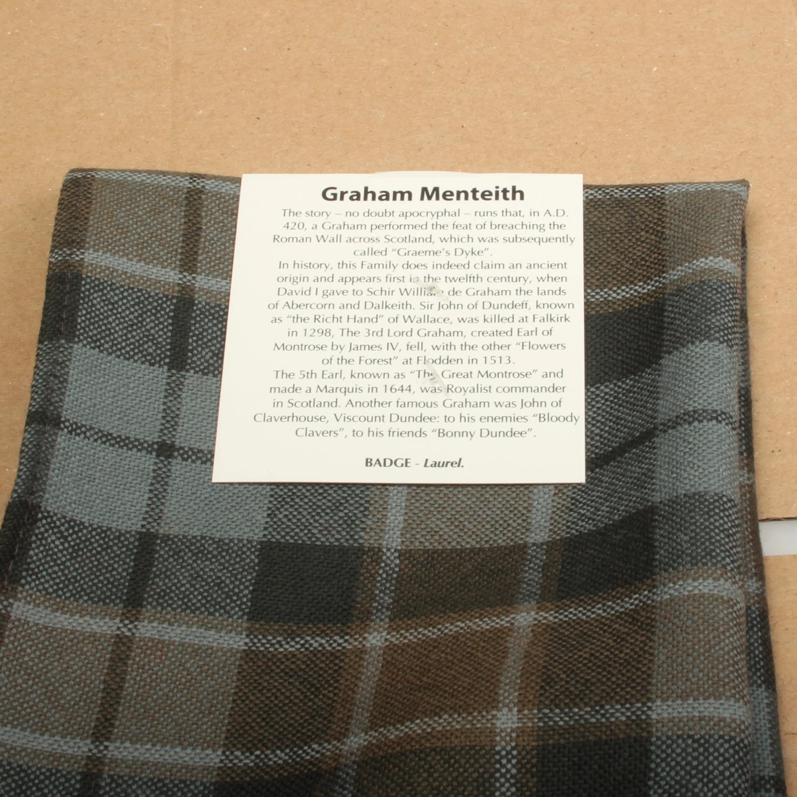 Wool Scarf in Graham of Menteith Weathered Tartan - Image 3