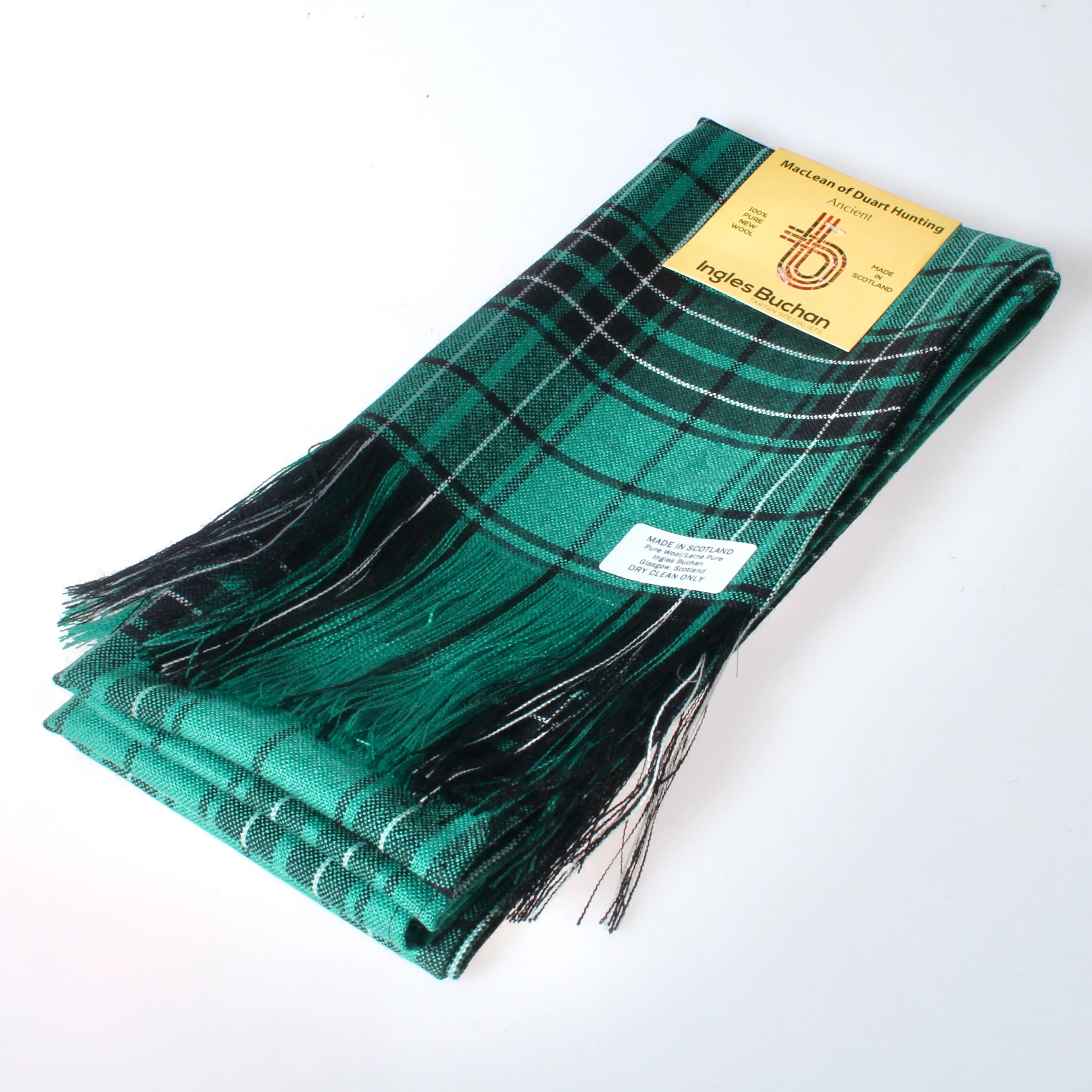 Wool Tartan Full Length Sash in MacLean of Duart Hunting Ancient Tartan