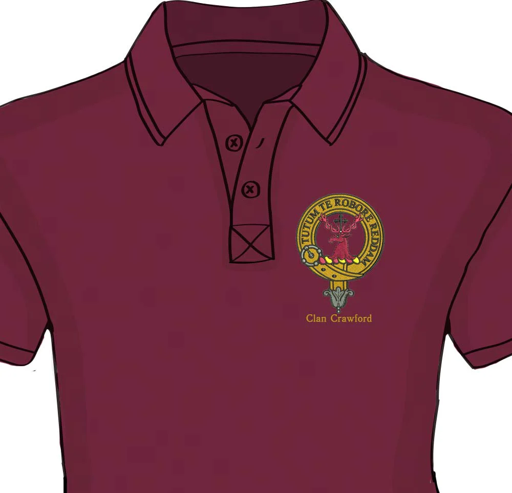 Crawford Clan Crest Embroidered Polo - Image 2