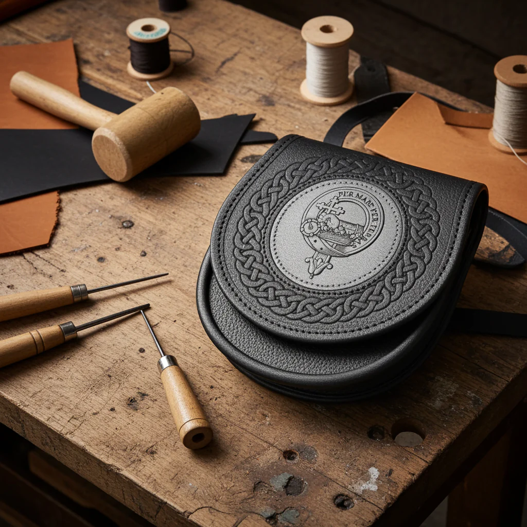 Crest Leather Sporran - Any Crest - Image 4