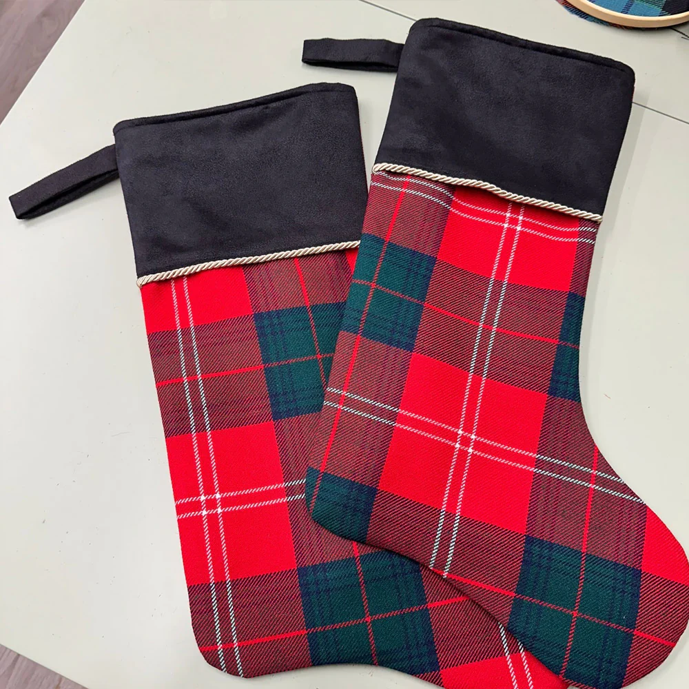 Custom Tartan Christmas Stocking with Embroidery - Image 6