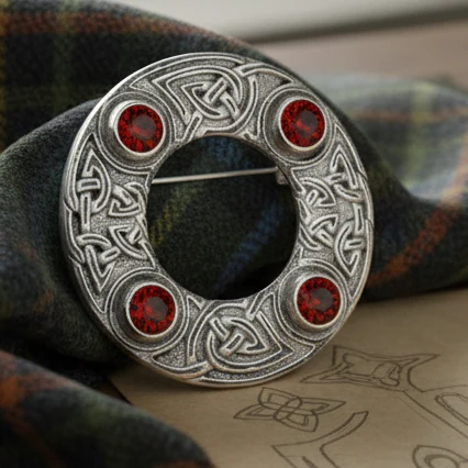 Dancers Celtic Plaid Brooch
