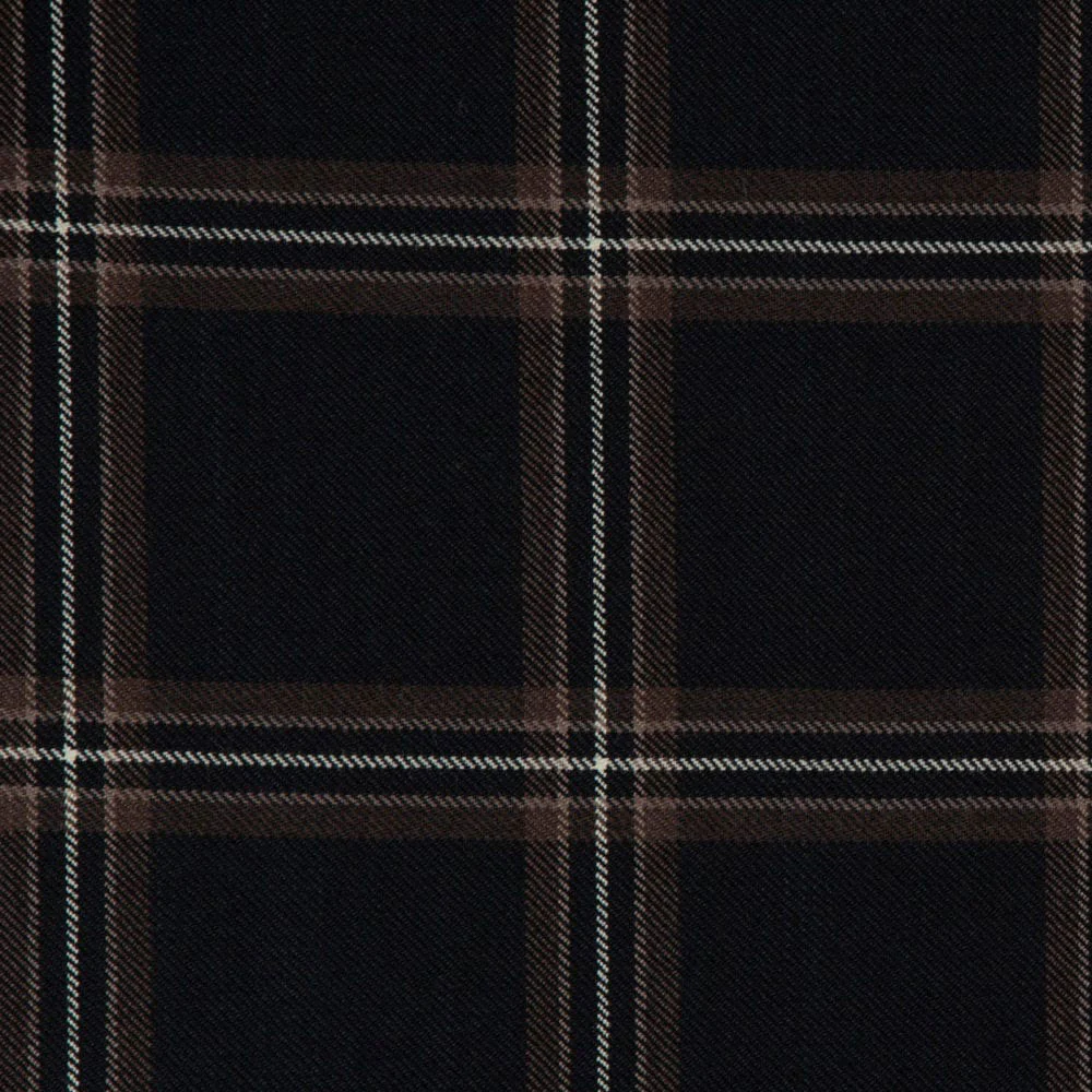 Dark Hebridean Peat - medium weight tartan - sold by the meter