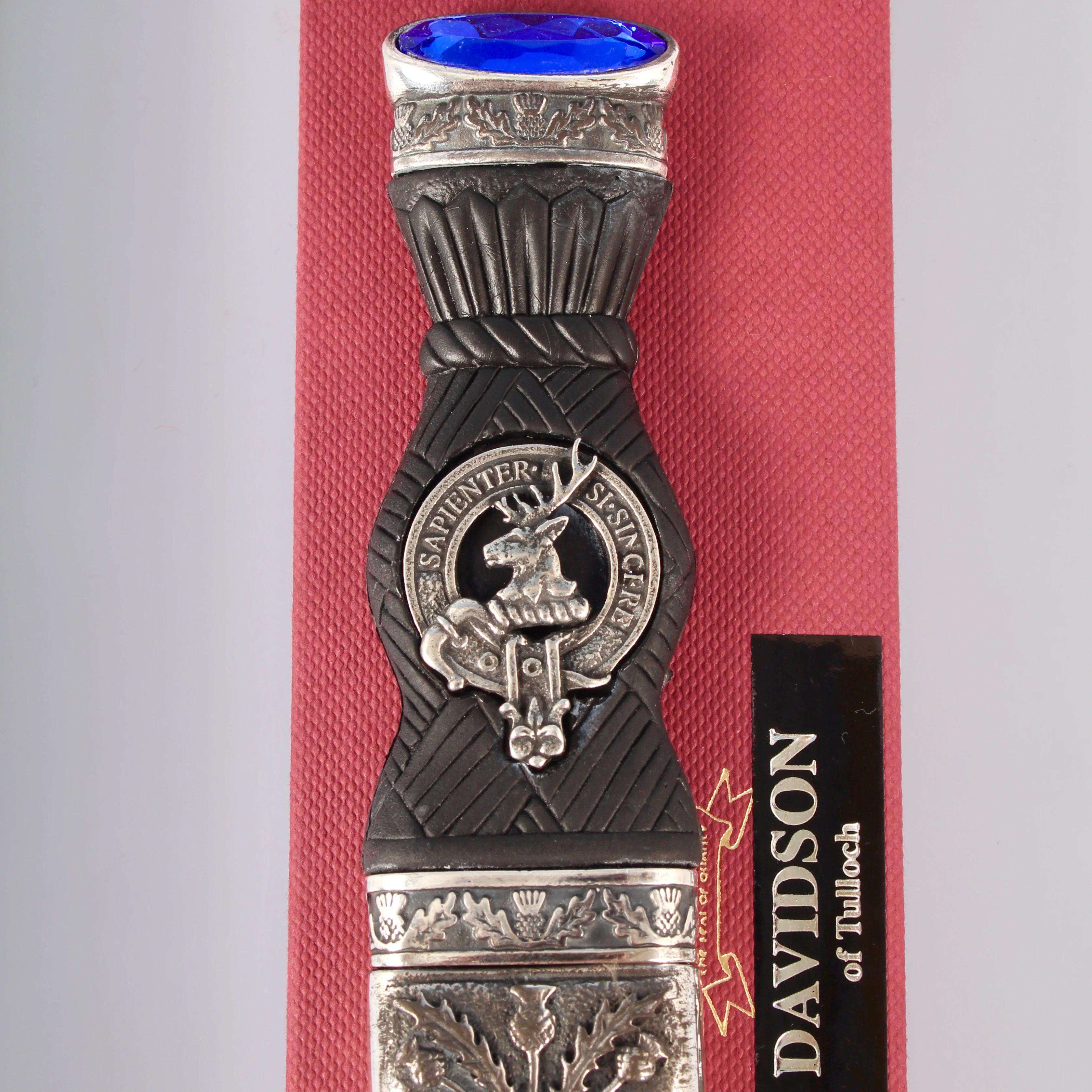 Davidson Clan Crest Sgian Dubh - Stone Top - Image 2