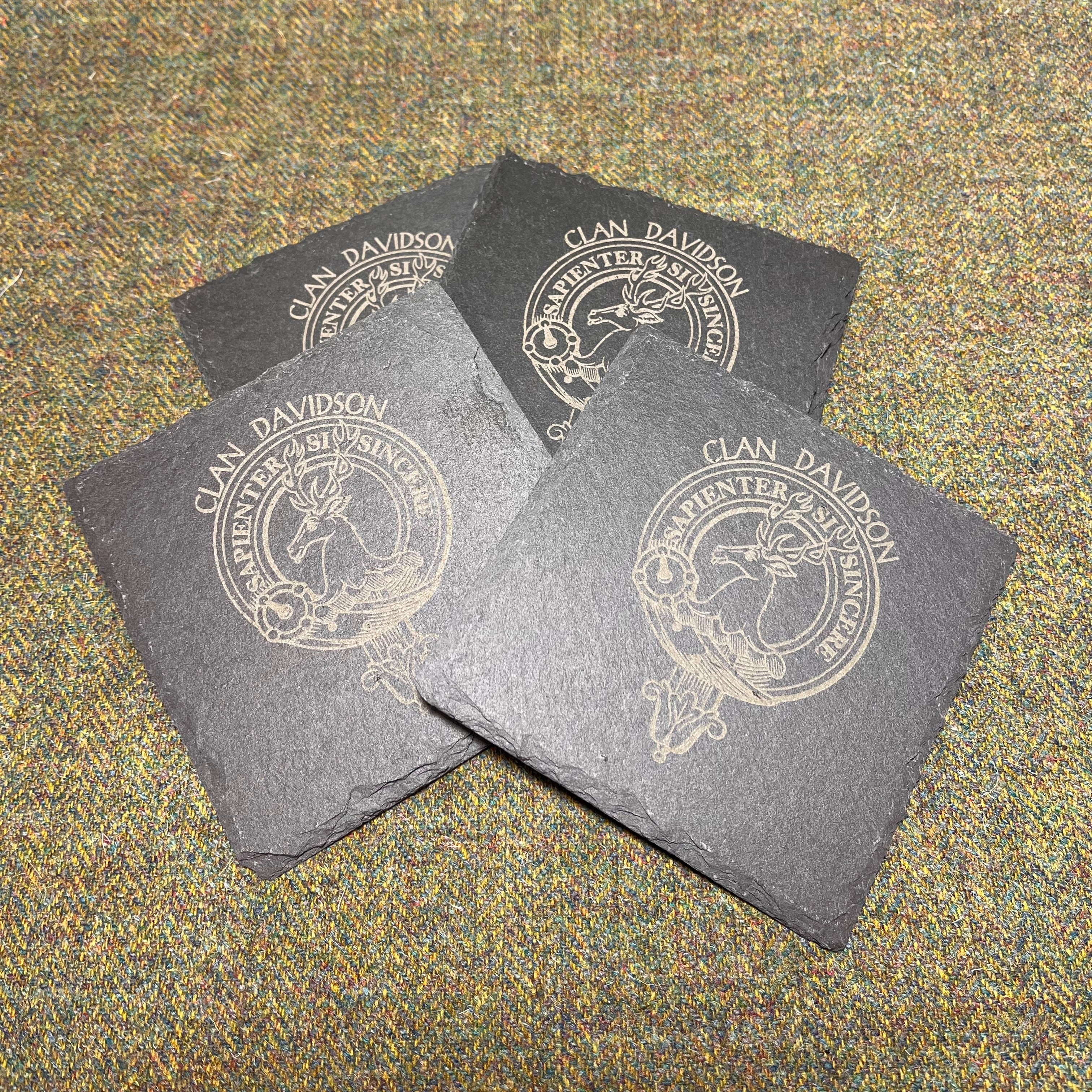 Davidson Clan Crest Slate Coaster - Image 2