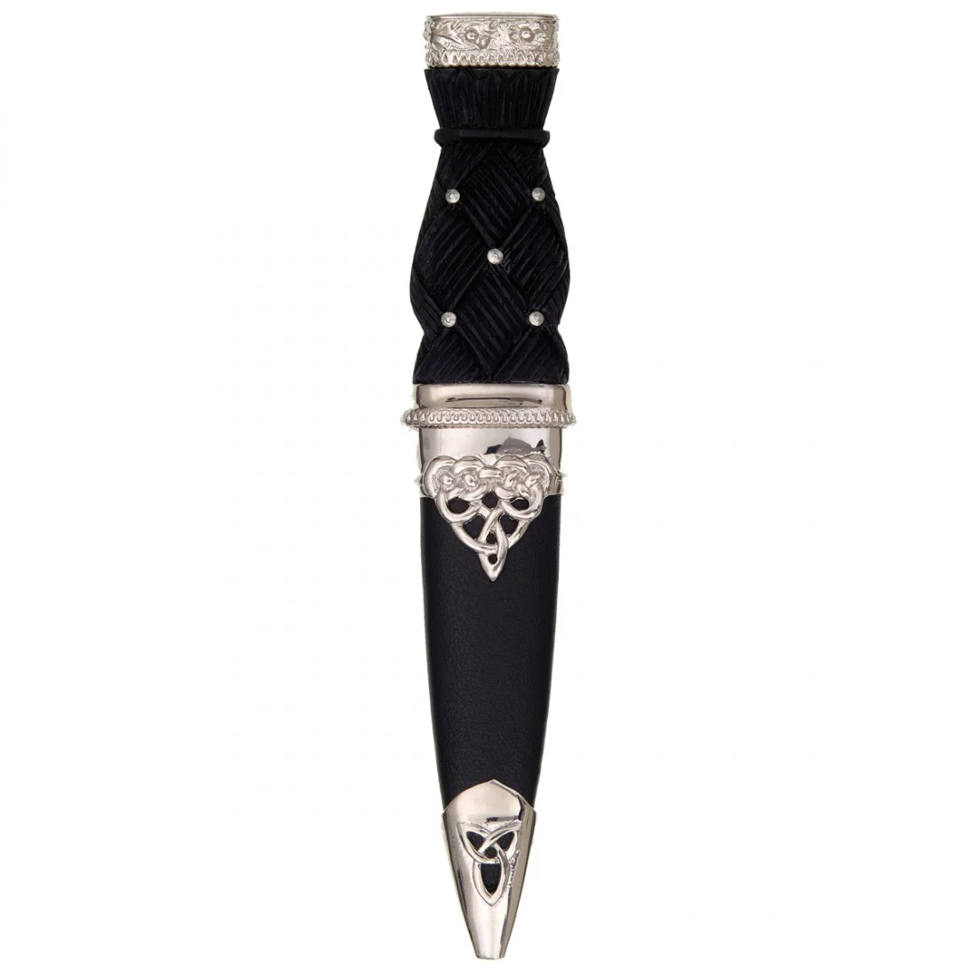 Deluxe Polished Top Sgian Dubh - Thistle Top