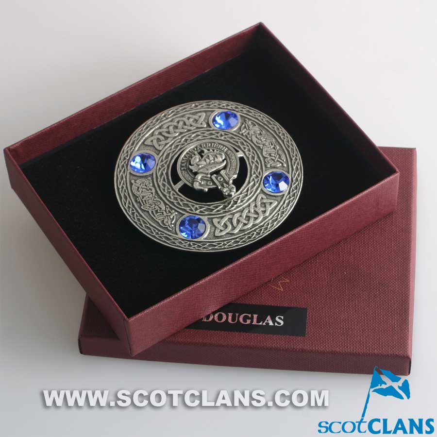 Douglas Clan Crest Pewter Plaid Brooch - Image 2