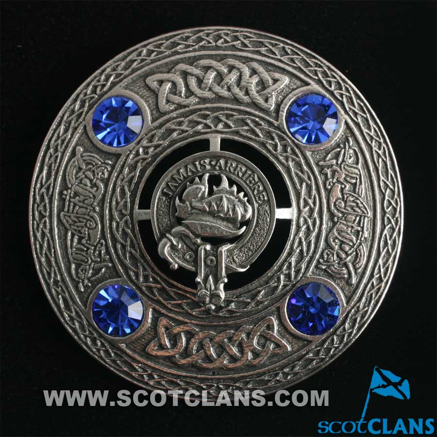 Douglas Clan Crest Pewter Plaid Brooch - Image 3