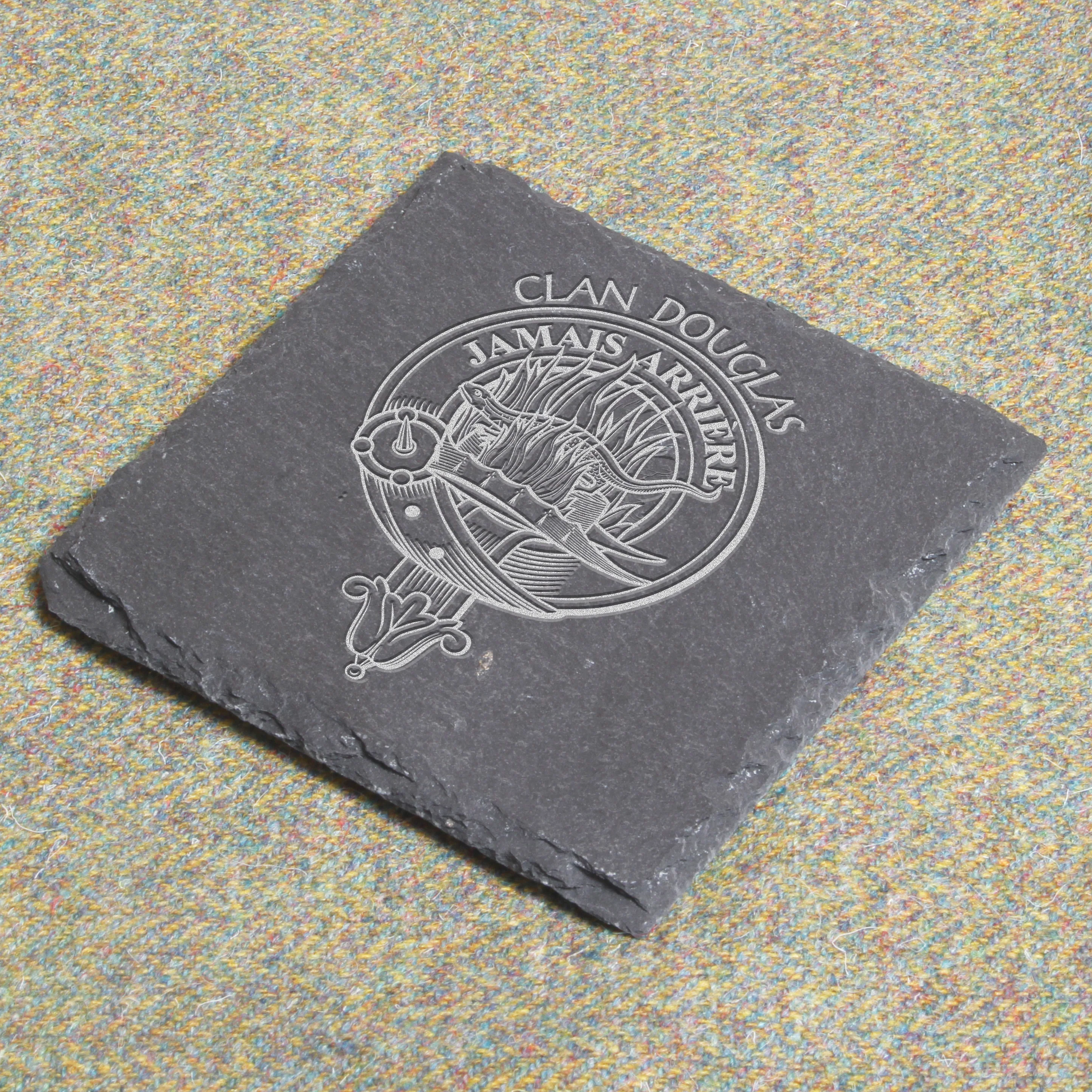 Douglas Clan Crest Slate Coaster