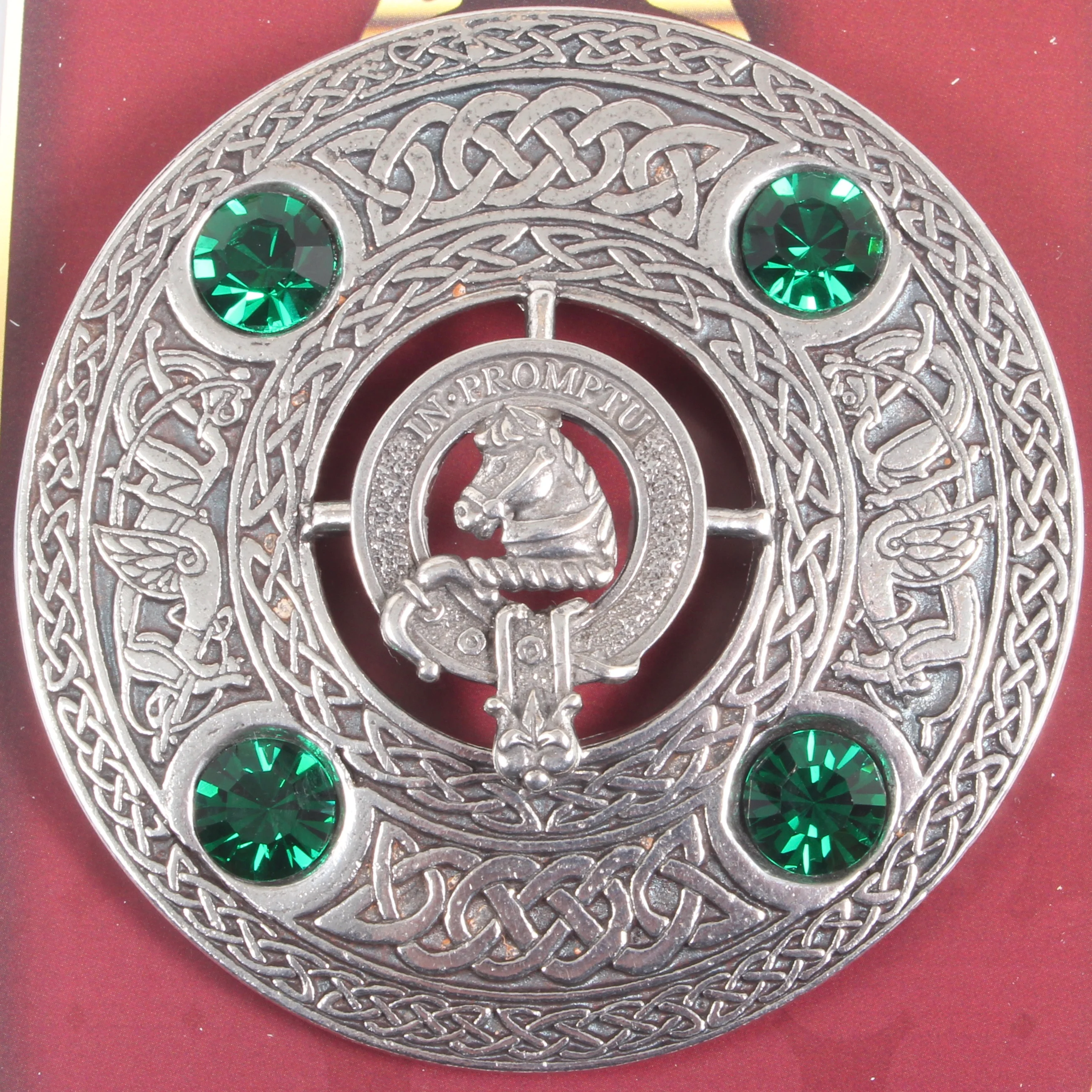 Dunbar Clan Crest Pewter Plaid Brooch - Image 2