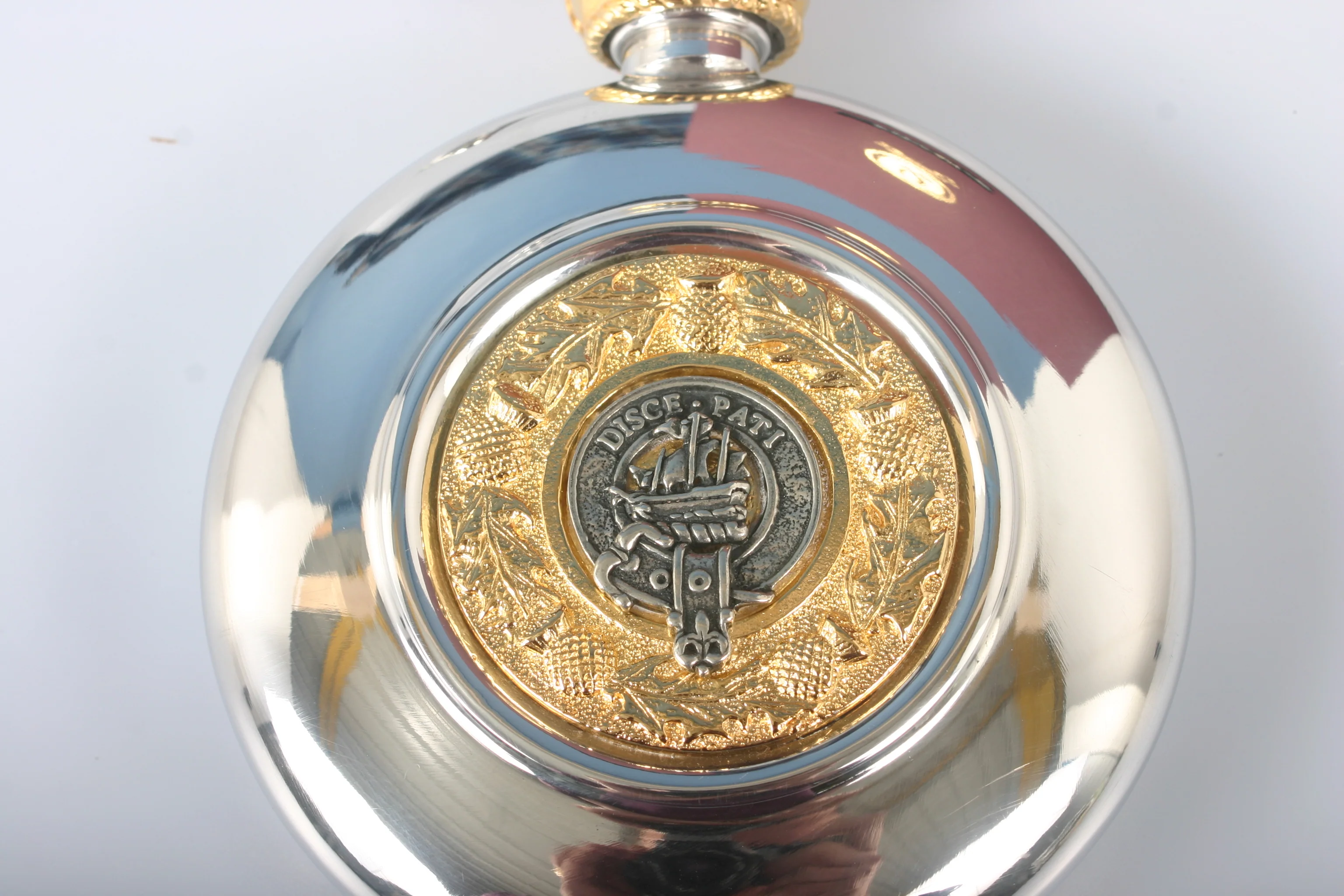 Duncan Clan Crest Pewter Sporran Flask - Image 2