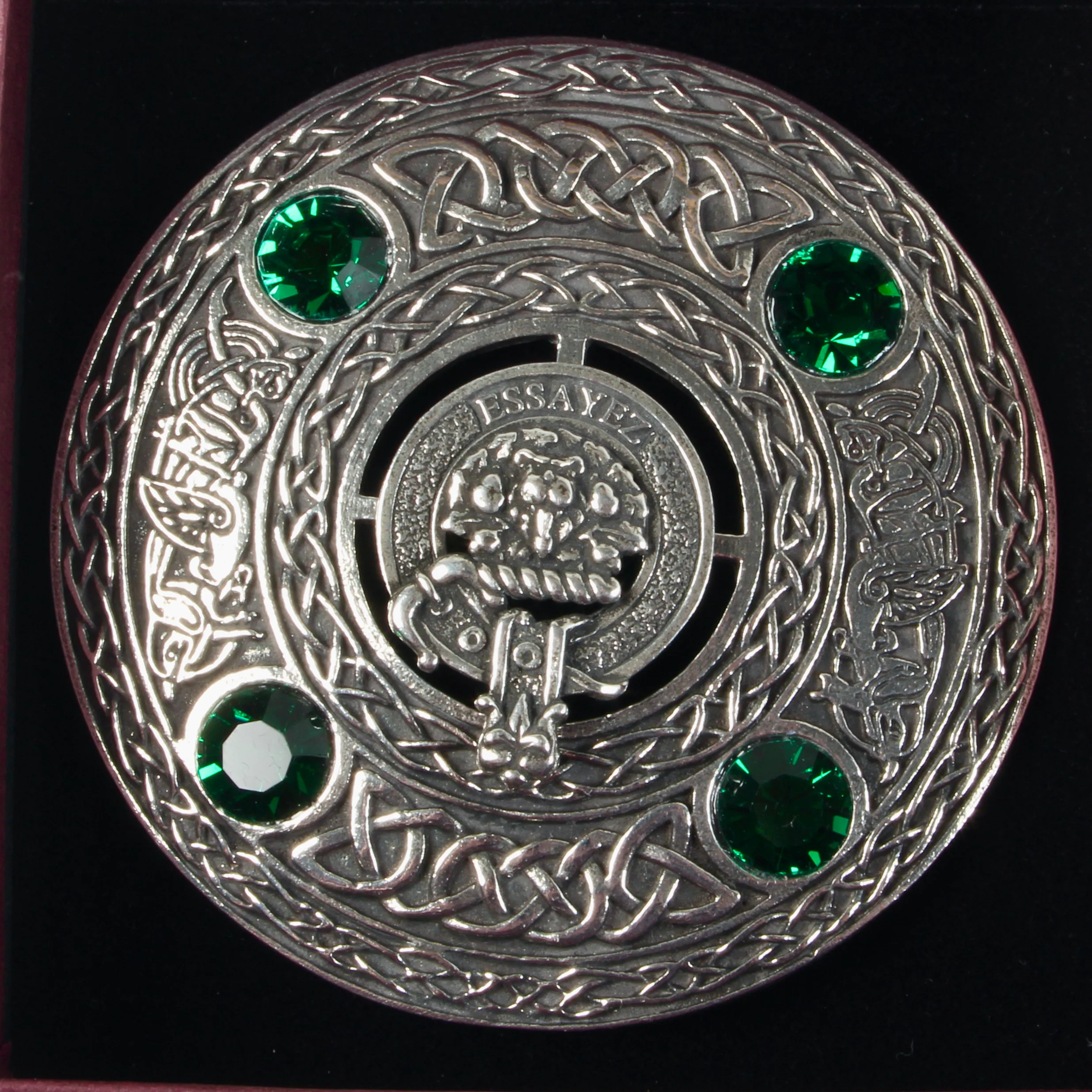 Dundas Clan Crest Pewter Plaid Brooch - Image 2