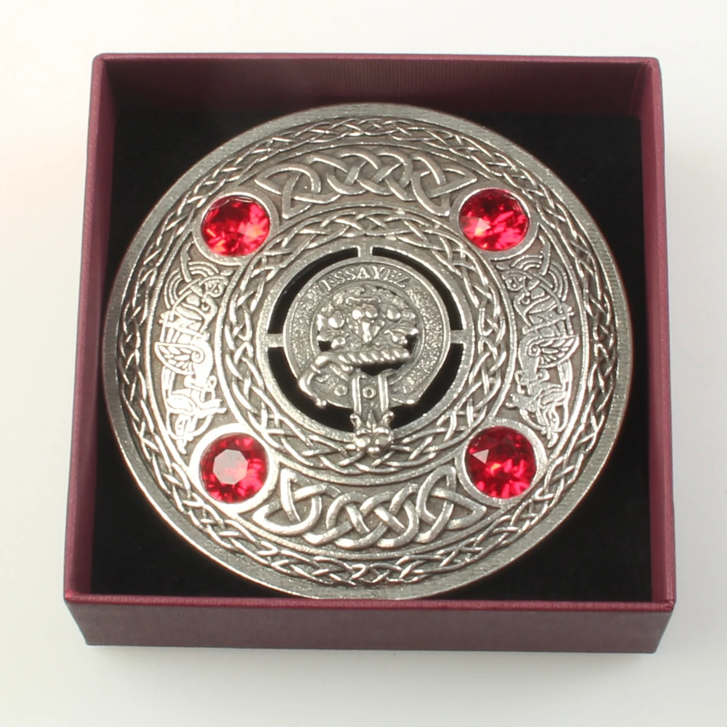 Dundas Clan Crest Pewter Plaid Brooch - Image 5