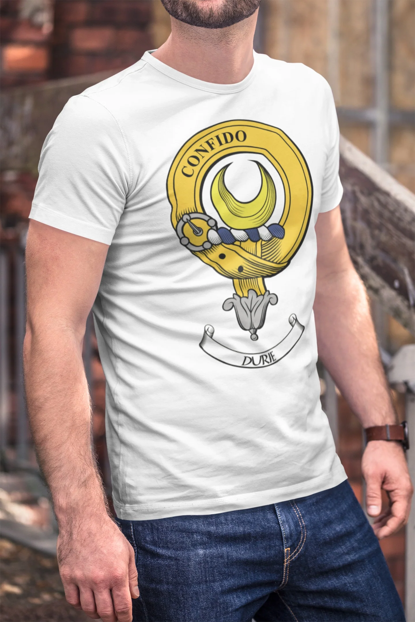 Durie Clan Crest Gents T-Shirt - Stylish Tee for Clan Pride & Heritage Enthusiasts