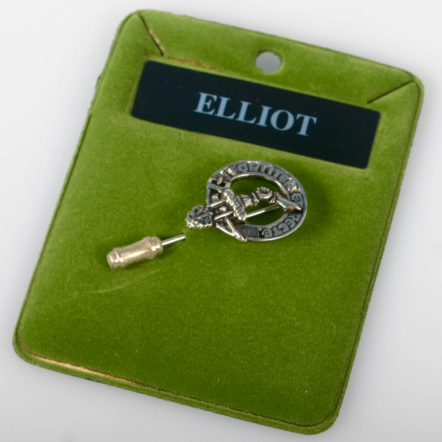 Elliot Clan Crest Pewter Tie Pin - Image 2