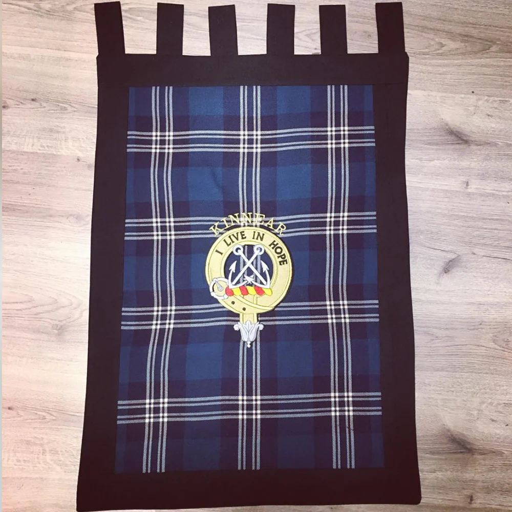 Embroidered Clan Crest Wall Hanging/Banner on Tartan - Image 2