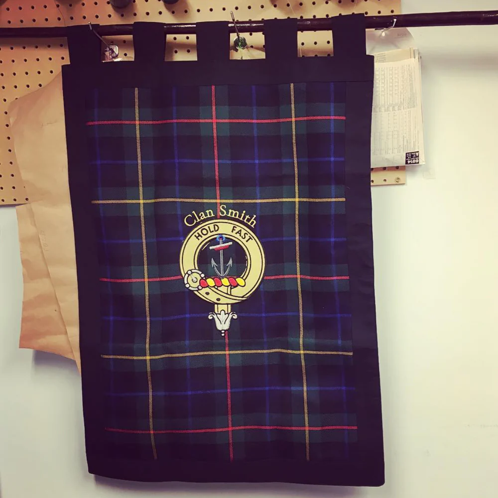 Embroidered Clan Crest Wall Hanging/Banner on Tartan - Image 3