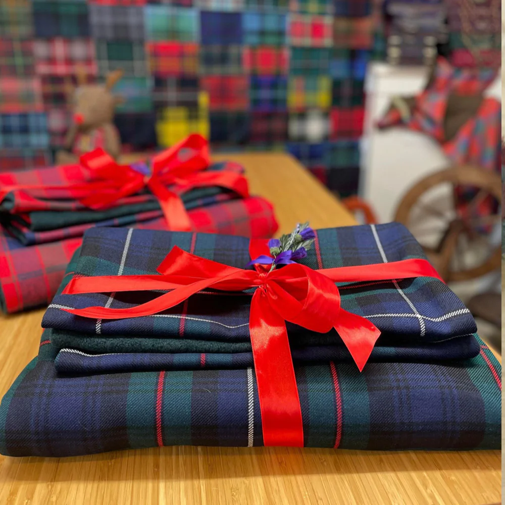 Fleece lined Tartan Throw and Three Cushion Cover Set - Image 2