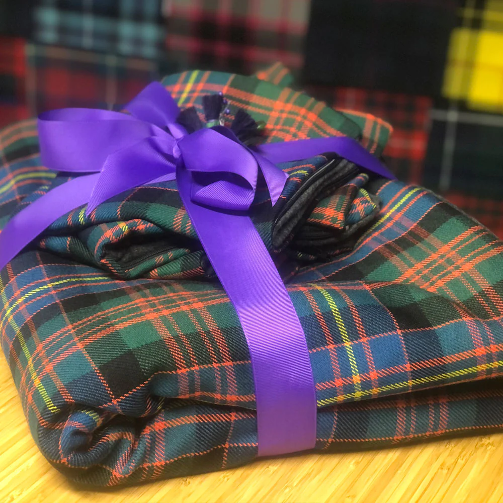 Fleece lined Tartan Throw and Three Cushion Cover Set - Image 3