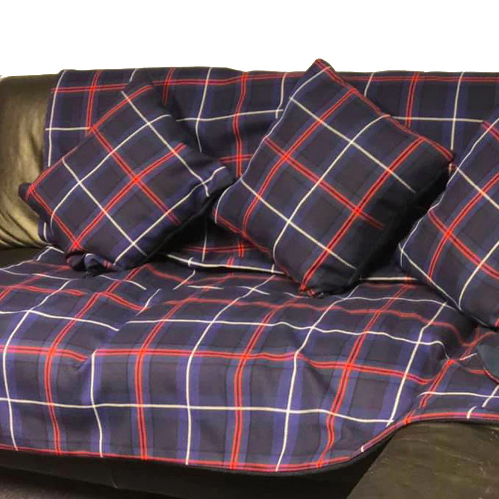 Fleece lined Tartan Throw and Three Cushion Cover Set - Image 5