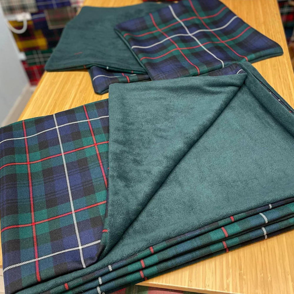 Fleece lined Tartan Throw and Three Cushion Cover Set - Image 7