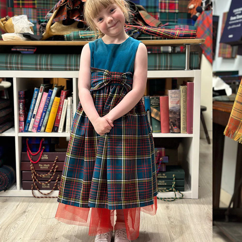 Girls Tartan and Velvet Dress (age 2 - 10) - Any Tartan - Image 4