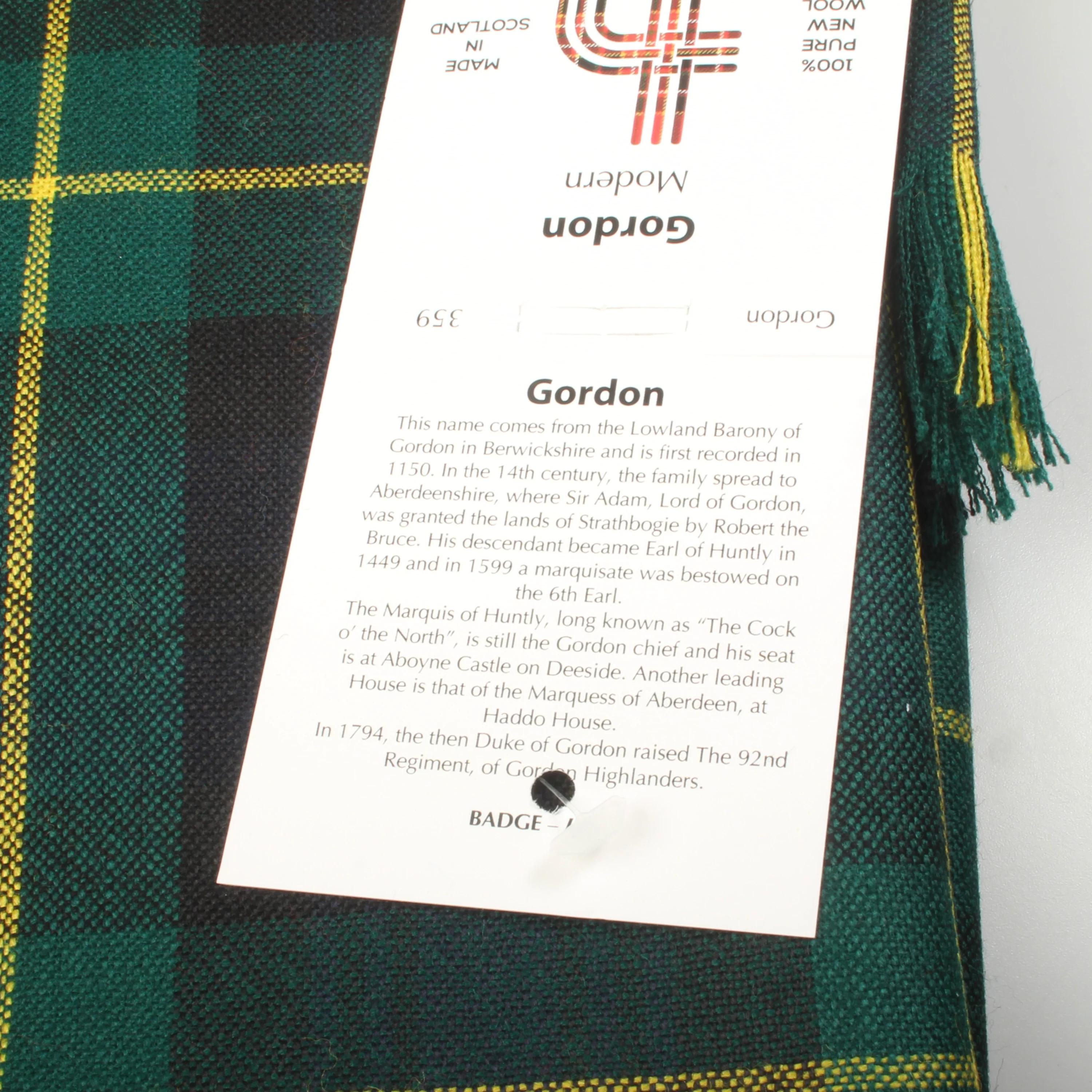 Gordon Modern Tartan Shawl - Image 3