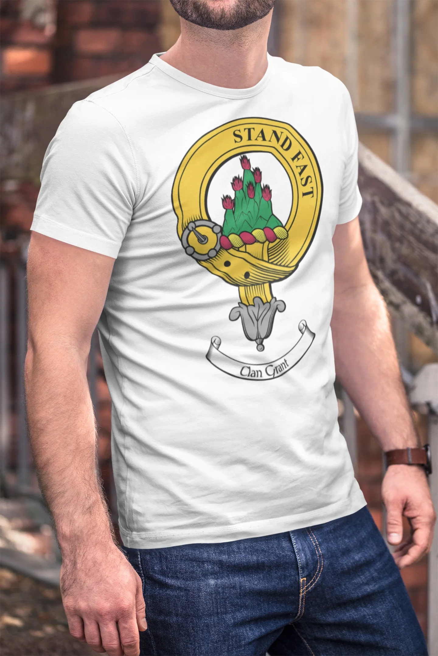 Grant Clan Crest T Shirt for Men - Custom Made, Vibrant Graphics, Sizes S to 3XL