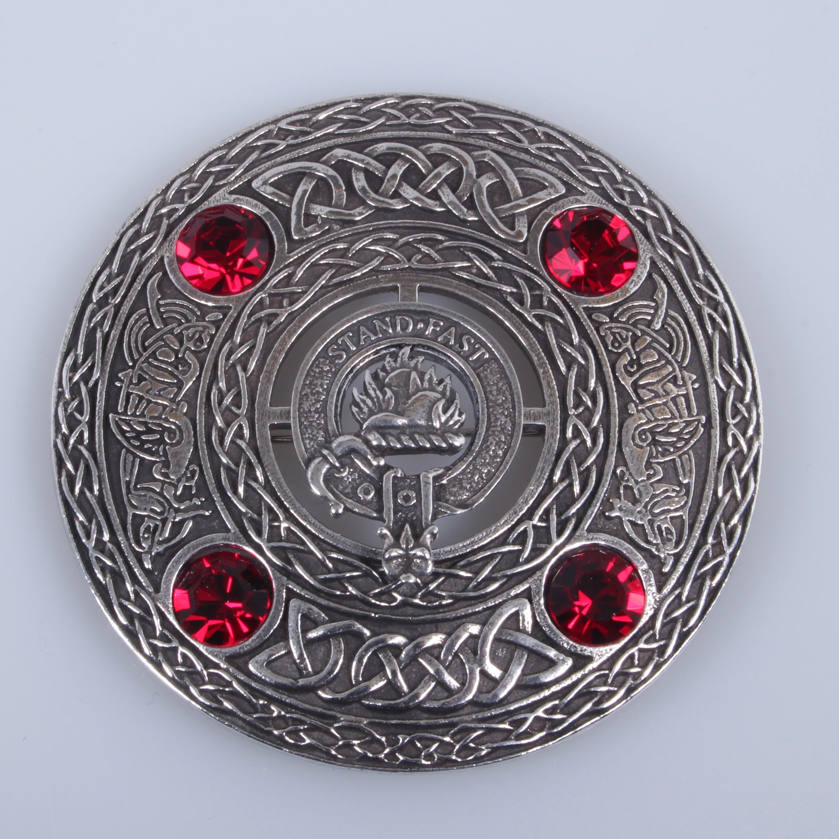 Grant Clan Crest Pewter Plaid Brooch