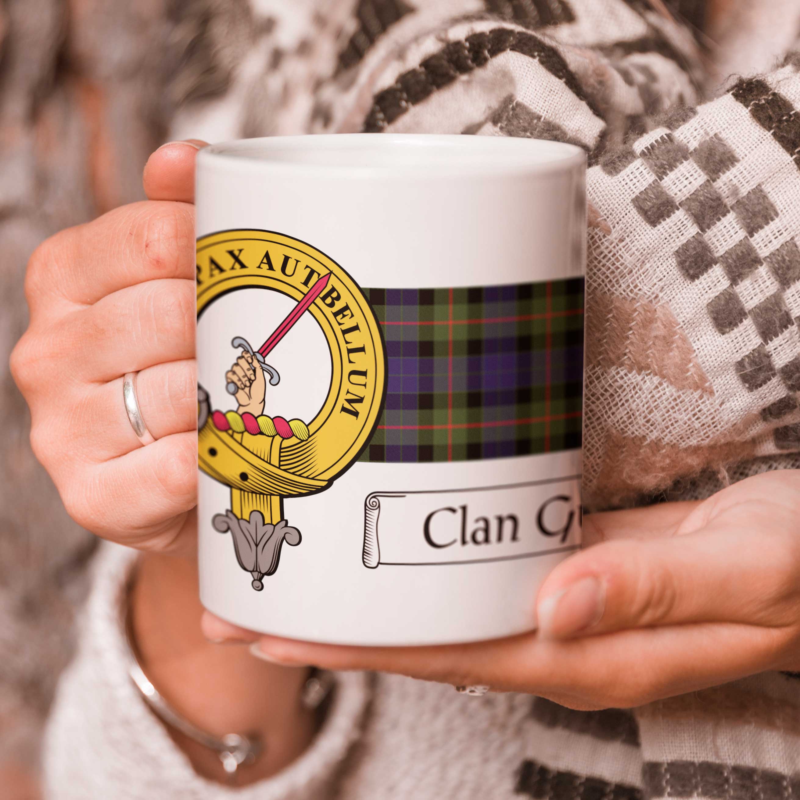 Gunn Clan Crest and Tartan Mug