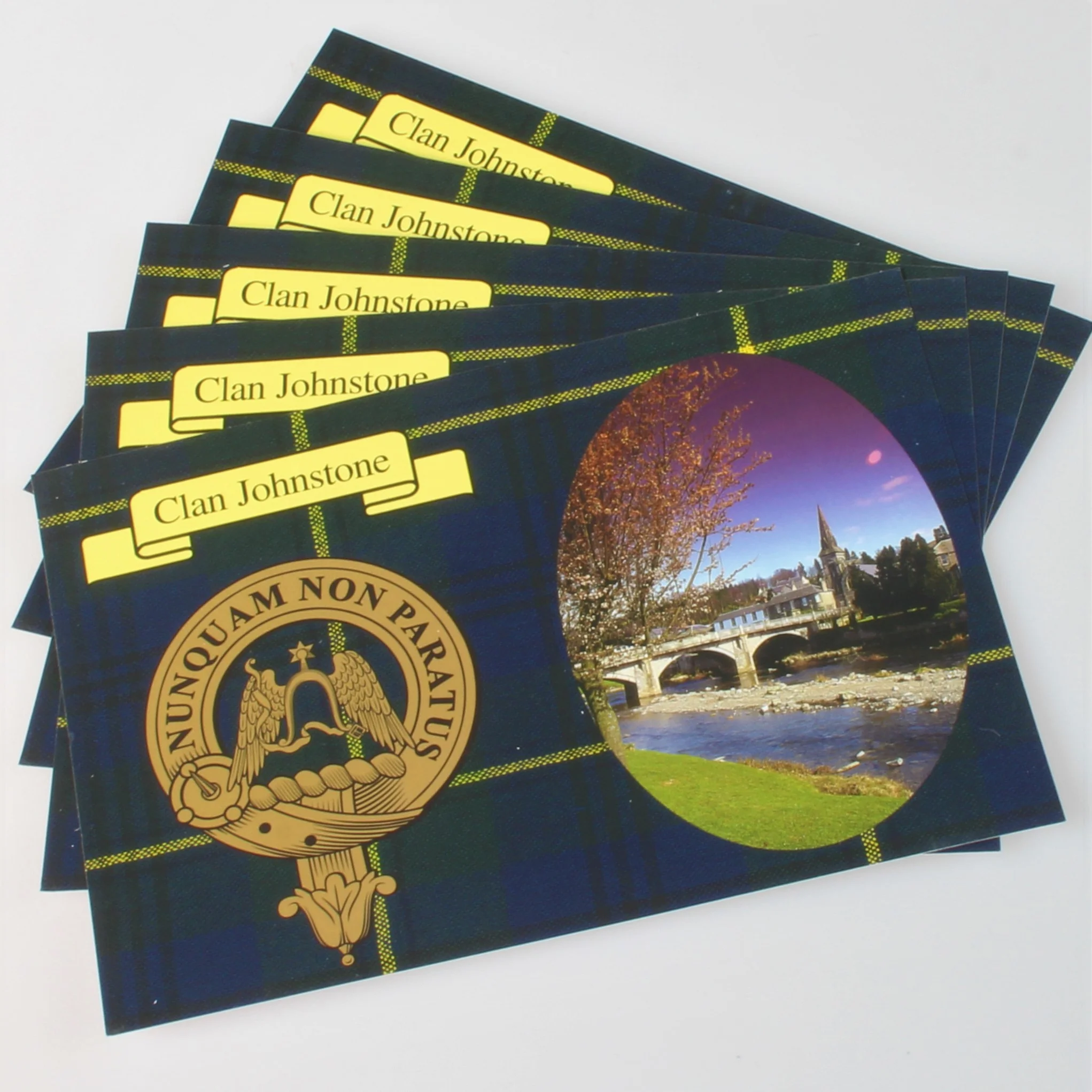 Johnstone Clan Crest and Tartan Postcard 5 pack (to clear)