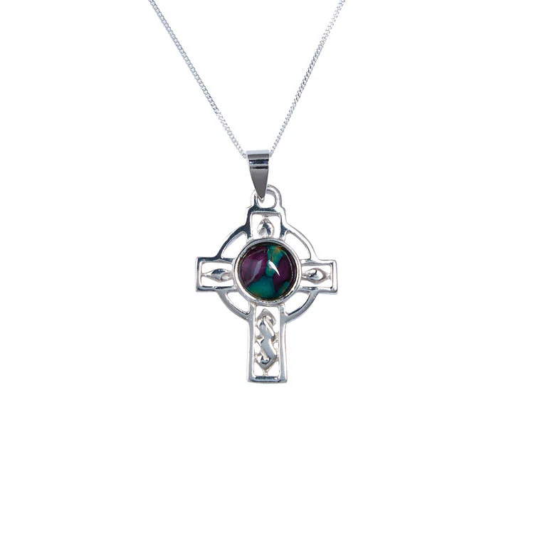 Heathergems Celtic Cross Silver Pendant