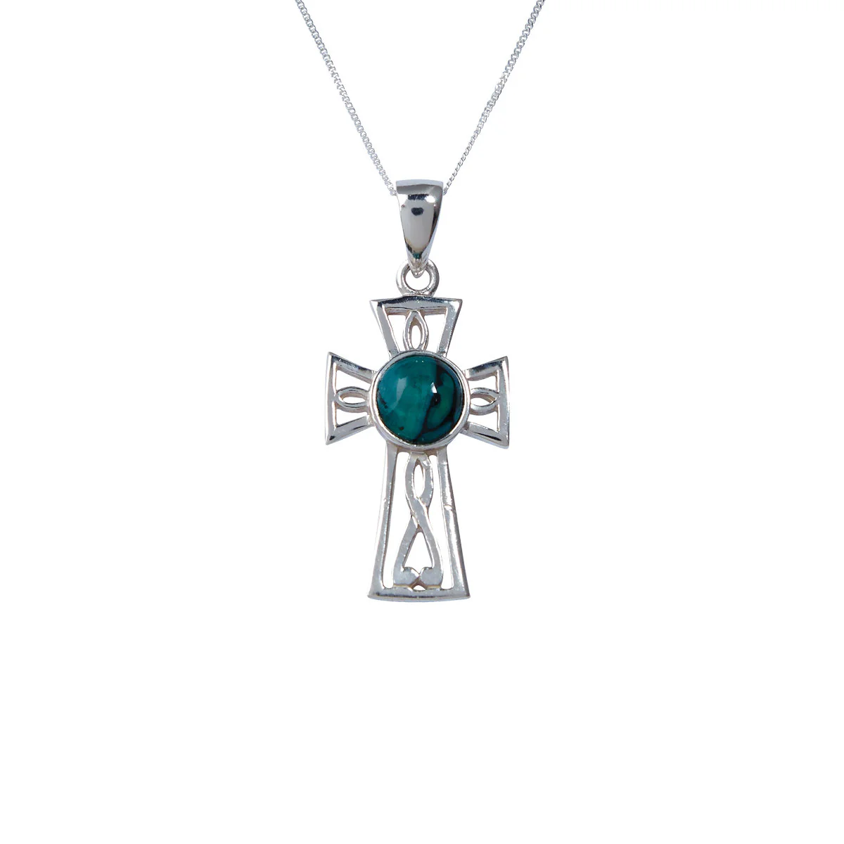 Heathergems Gothic Celtic Cross Silver Pendant