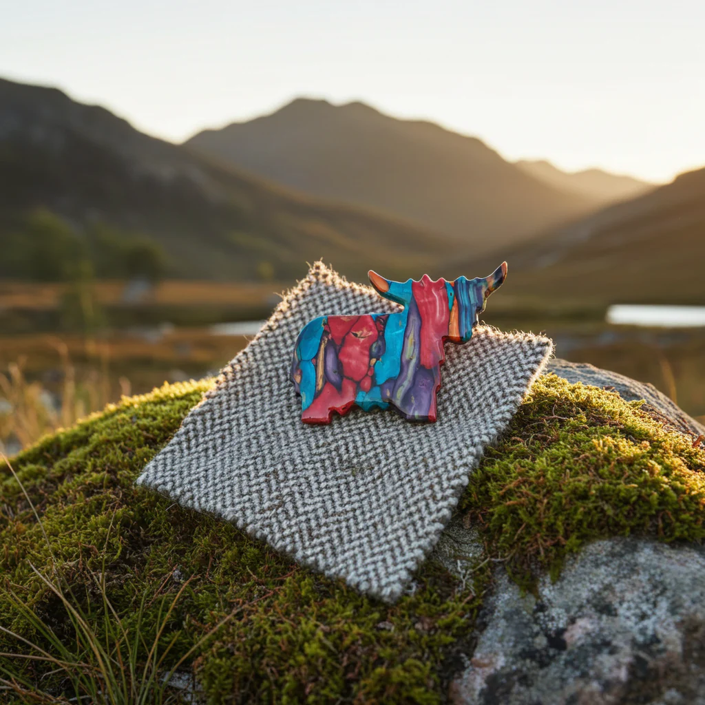Heathergems Highland Cow Heather Brooch - Image 3