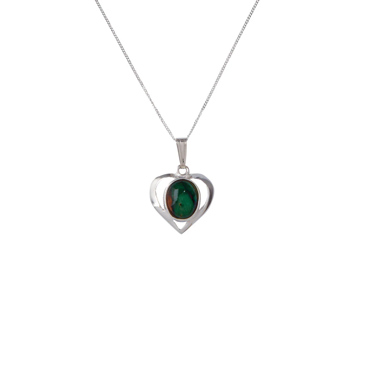 Heathergems Open Heart Silver Pendant