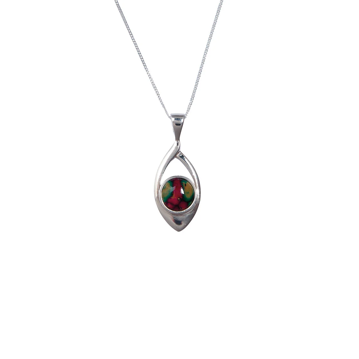 Heathergems Open Oval Silver Pendant